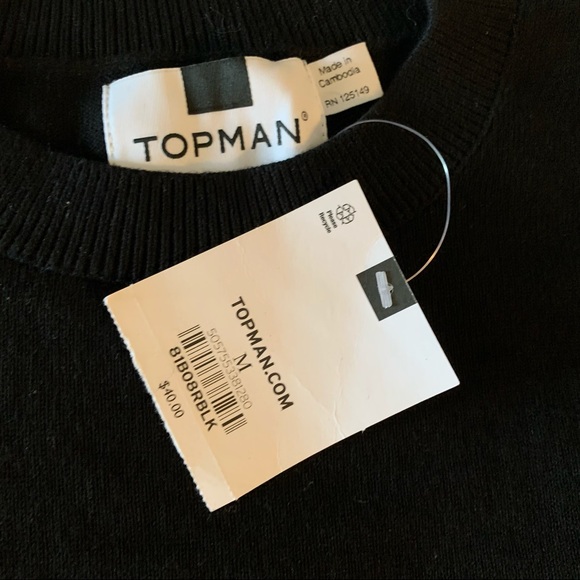Nordstrom Topman Essential black long sleeve sweater. Size: Medium - Picture 4 of 4